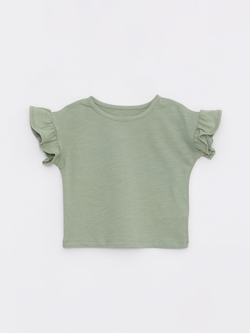 تيشيرت ياقة دائرية كم قصير قطن بنات رضع - مجموعتين-1