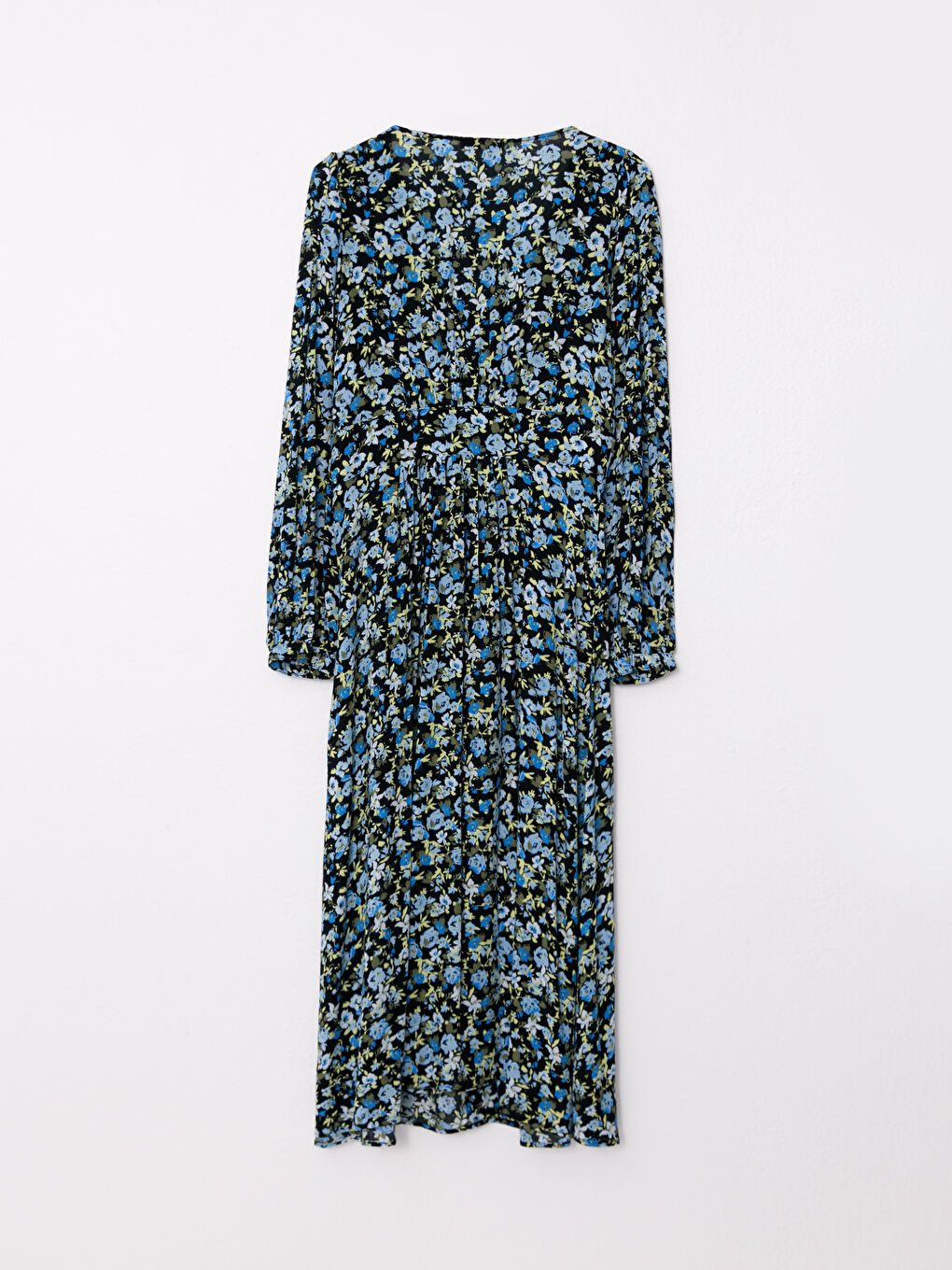 LC Waikiki V Neck Patterned Long Sleeve Viscose Women's Dress -S29298Z8-LSJ