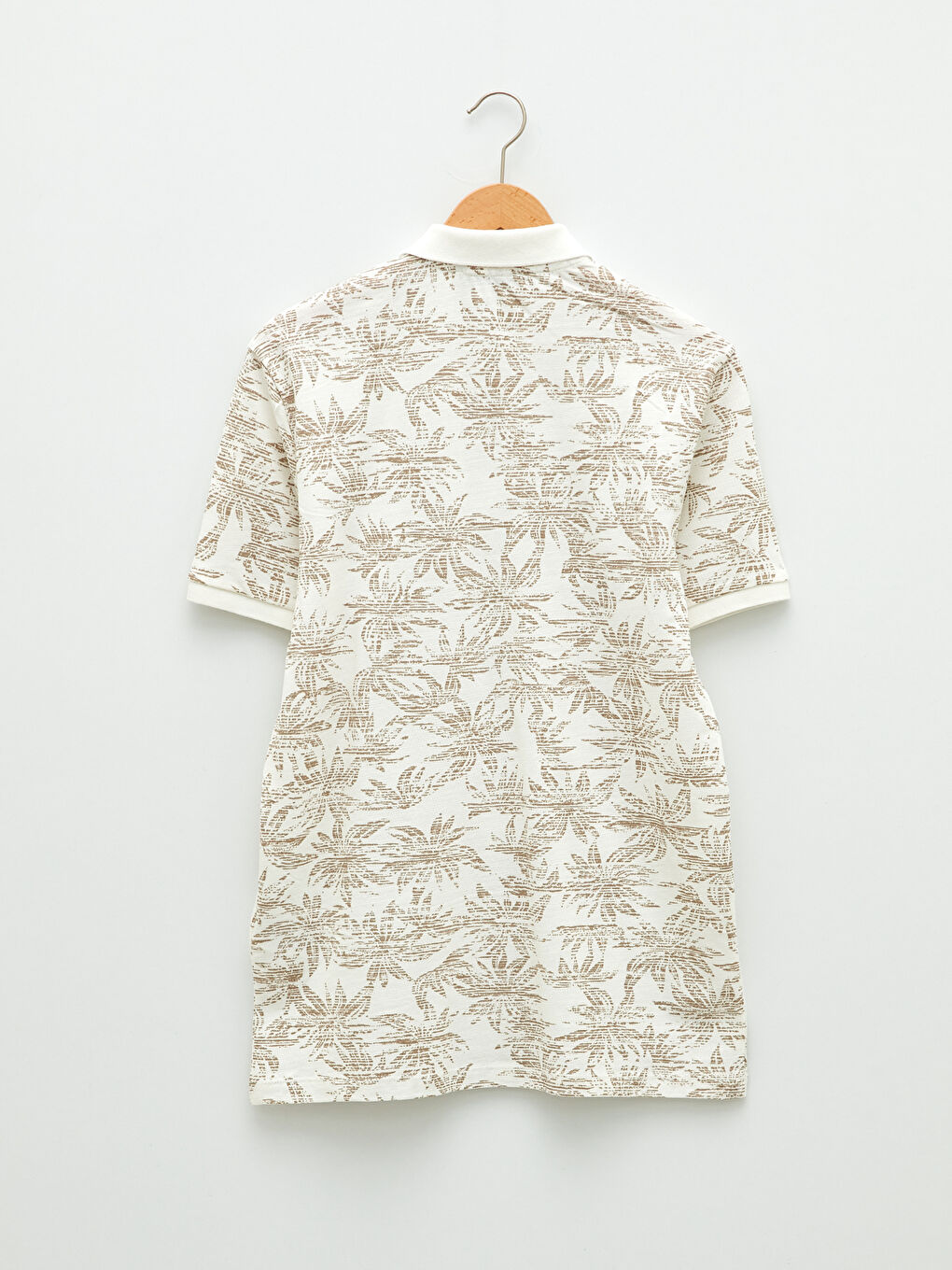 Polo Neck Short Sleeve Patterned Pique Men's T-Shirt-6