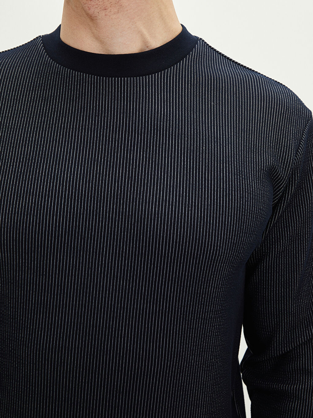 LCW Vision Rundhalsausschnitt Langarm Gestreiftes Herren-Sweatshirt -S29305Z8-RFH
