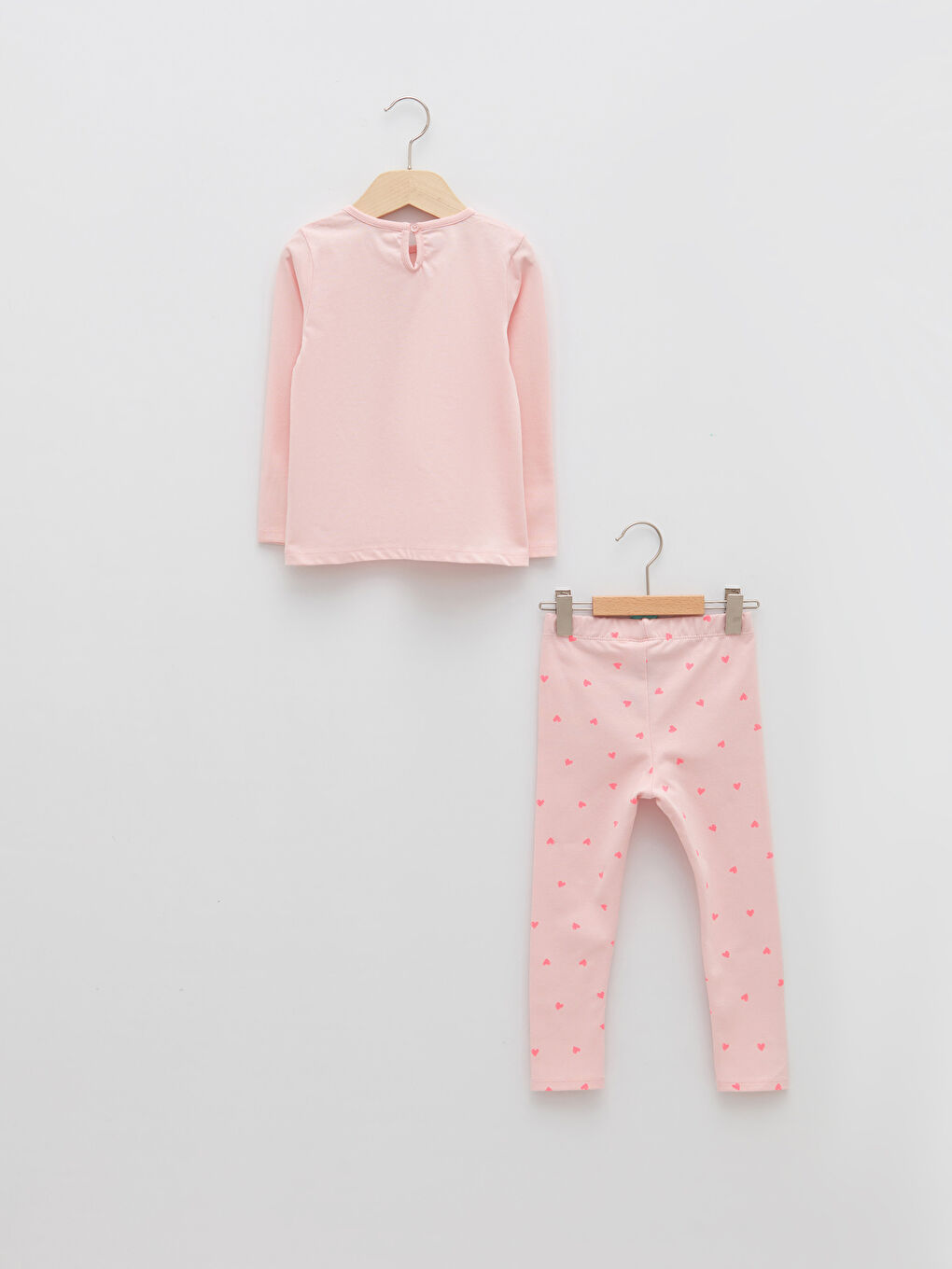 Crew Neck Long Sleeve Printed Baby Girls' T-Shirt and Tights 2 Pack Set-1