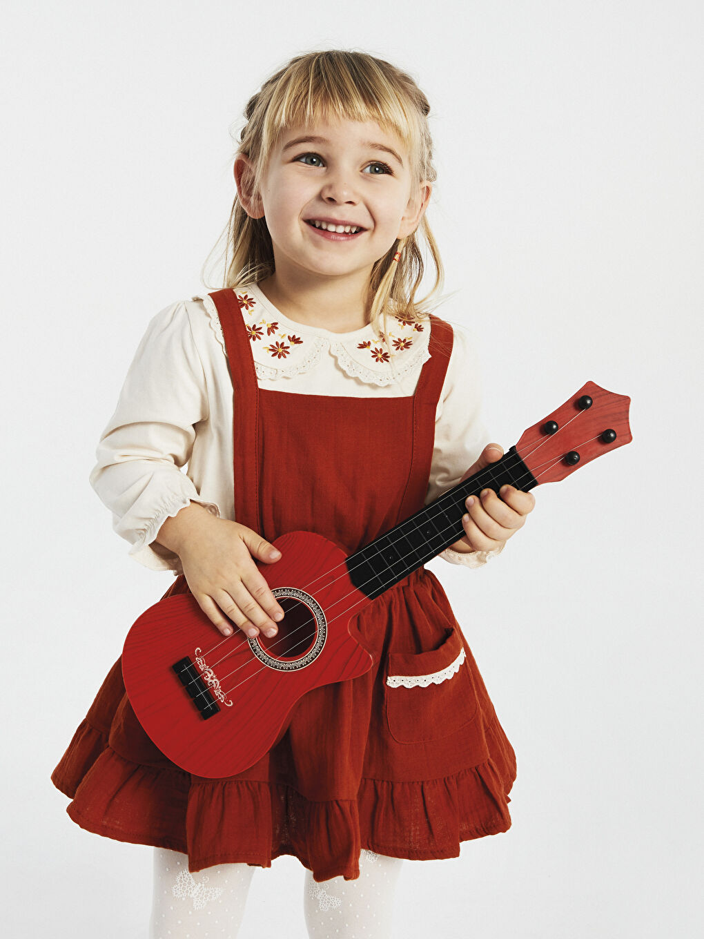 Bebe Collar Long Sleeve Embroidery Detailed Baby Girl T-Shirt and Skirt 2-Pack Set