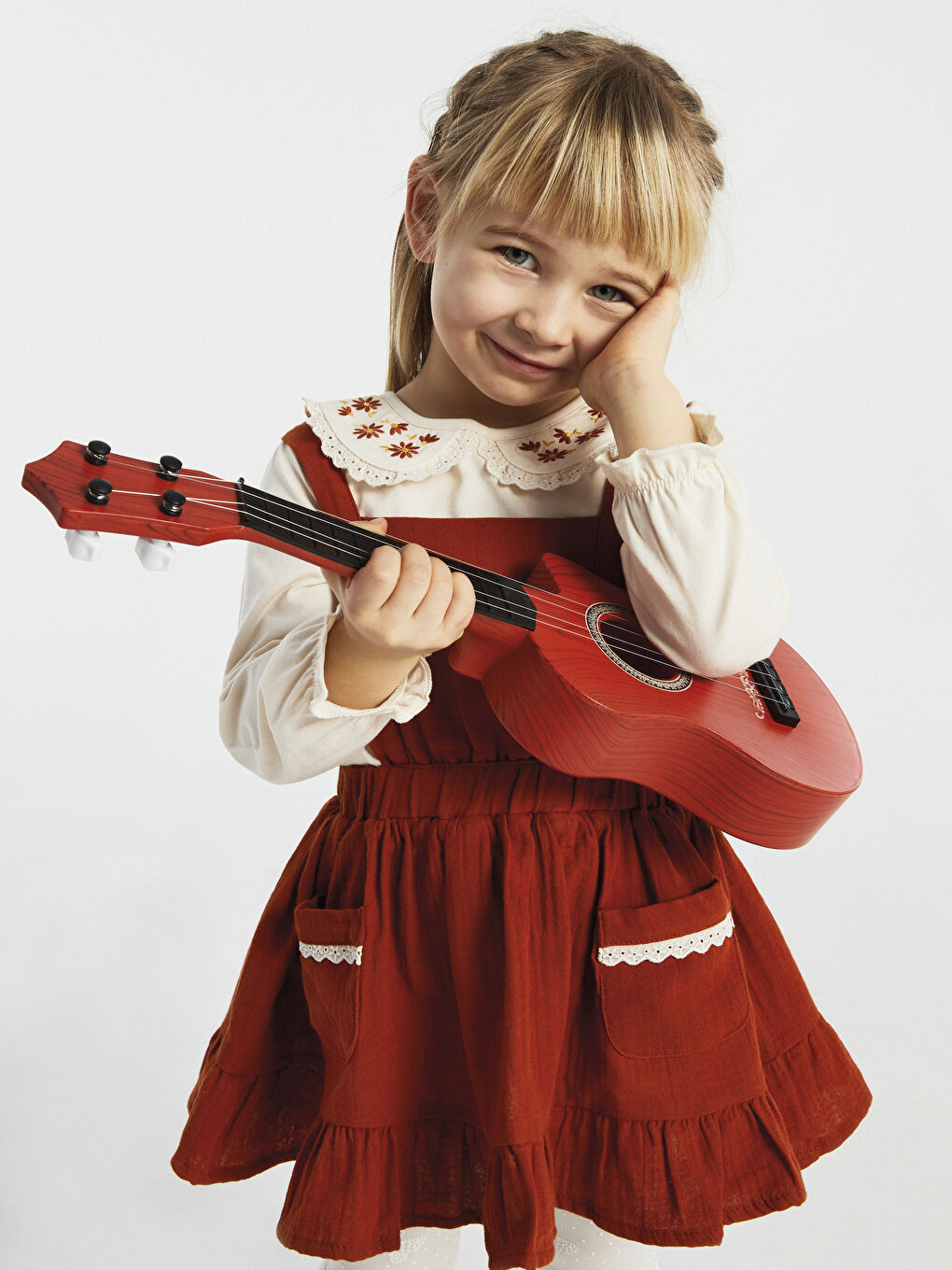 Bebe Collar Long Sleeve Embroidery Detailed Baby Girl T-Shirt and Skirt 2-Pack Set-2