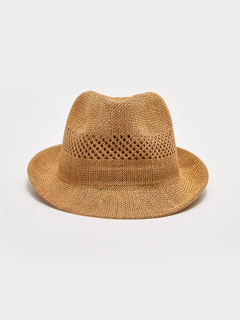Straw Detailed Men's Fedora Hat-2