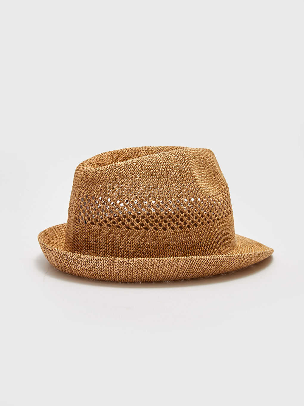 Straw Detailed Men's Fedora Hat-3