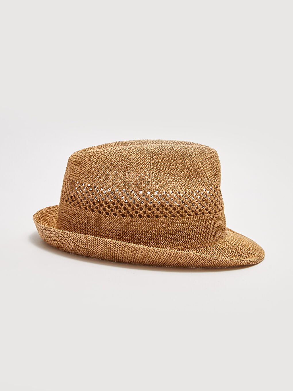 Straw Detailed Men's Fedora Hat-4