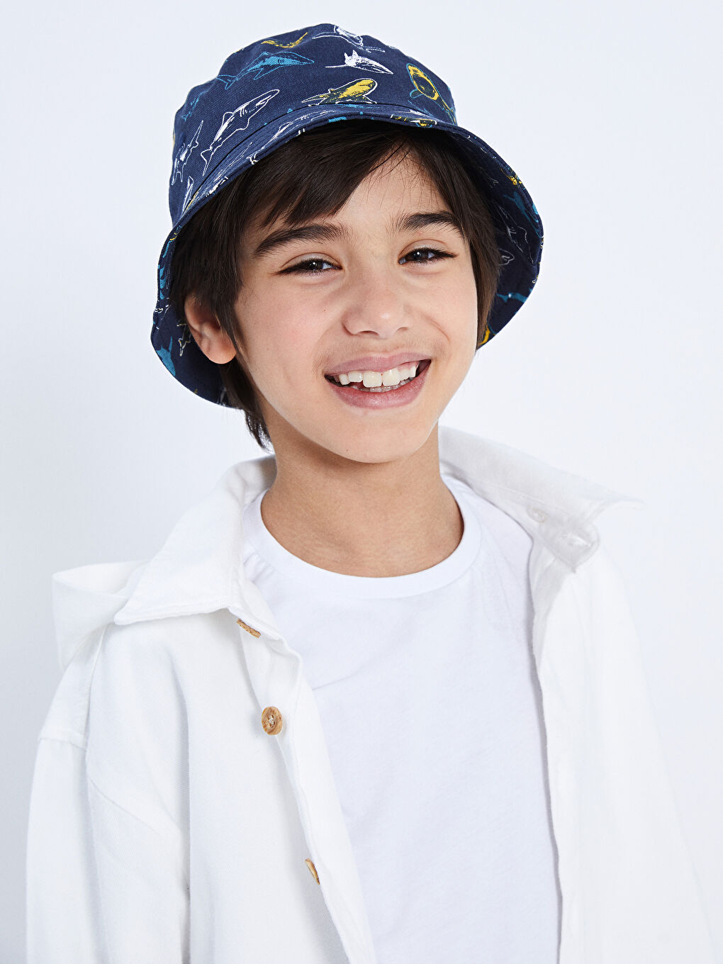 قبعة دلو قطنية مطبوعة للأولاد