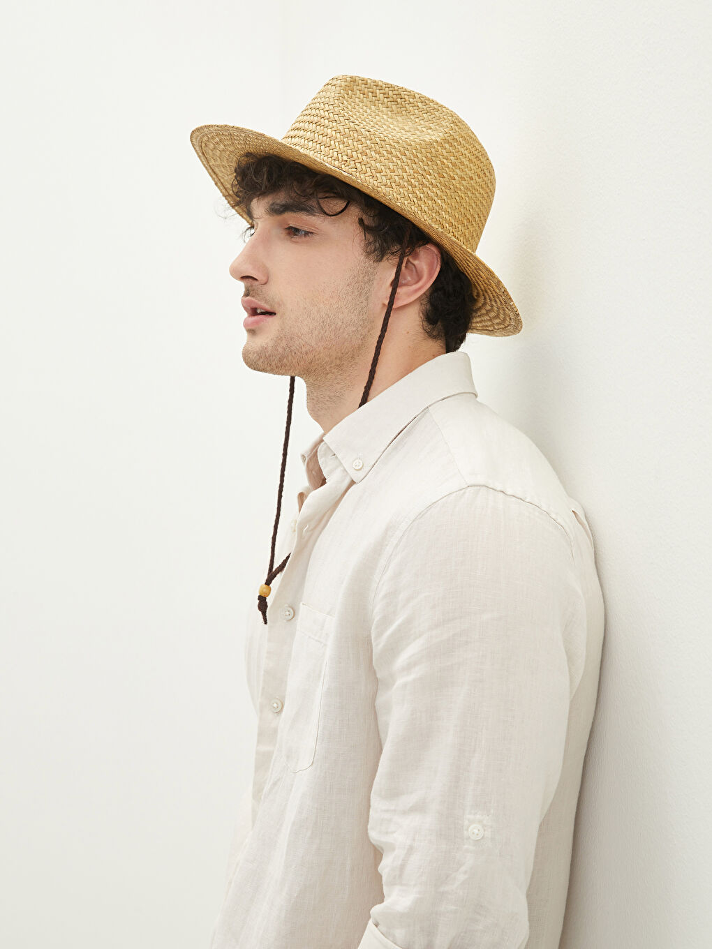 Straw Lace Detailed Men's Fedora Hat
