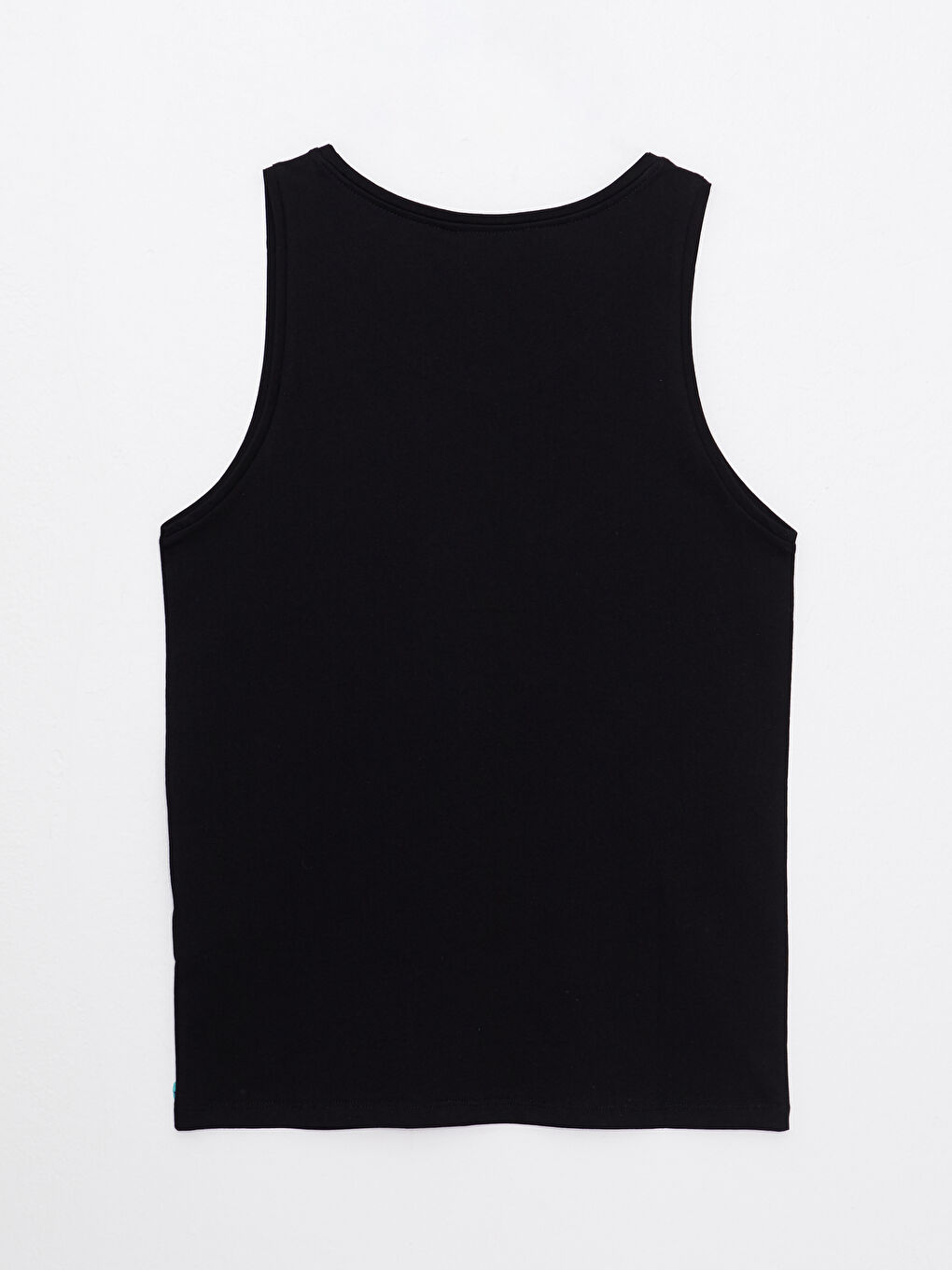 Siyah Bisiklet Yaka Baskılı Penye Erkek Kolsuz Tişört-6