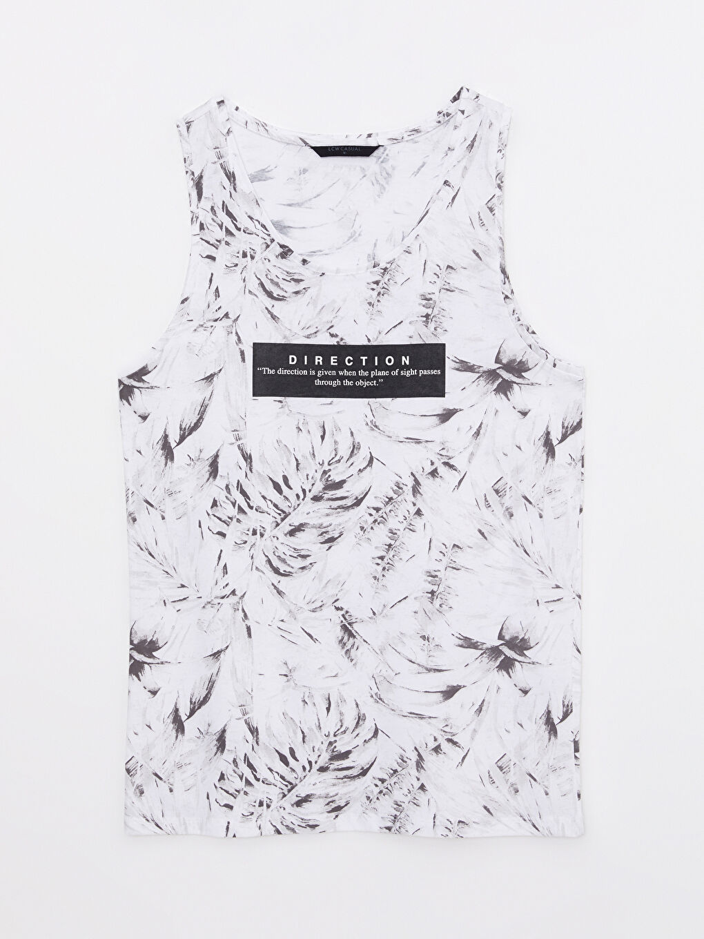 تيشيرت بدون أكمام مطبوع برقبة دائرية للرجال-5