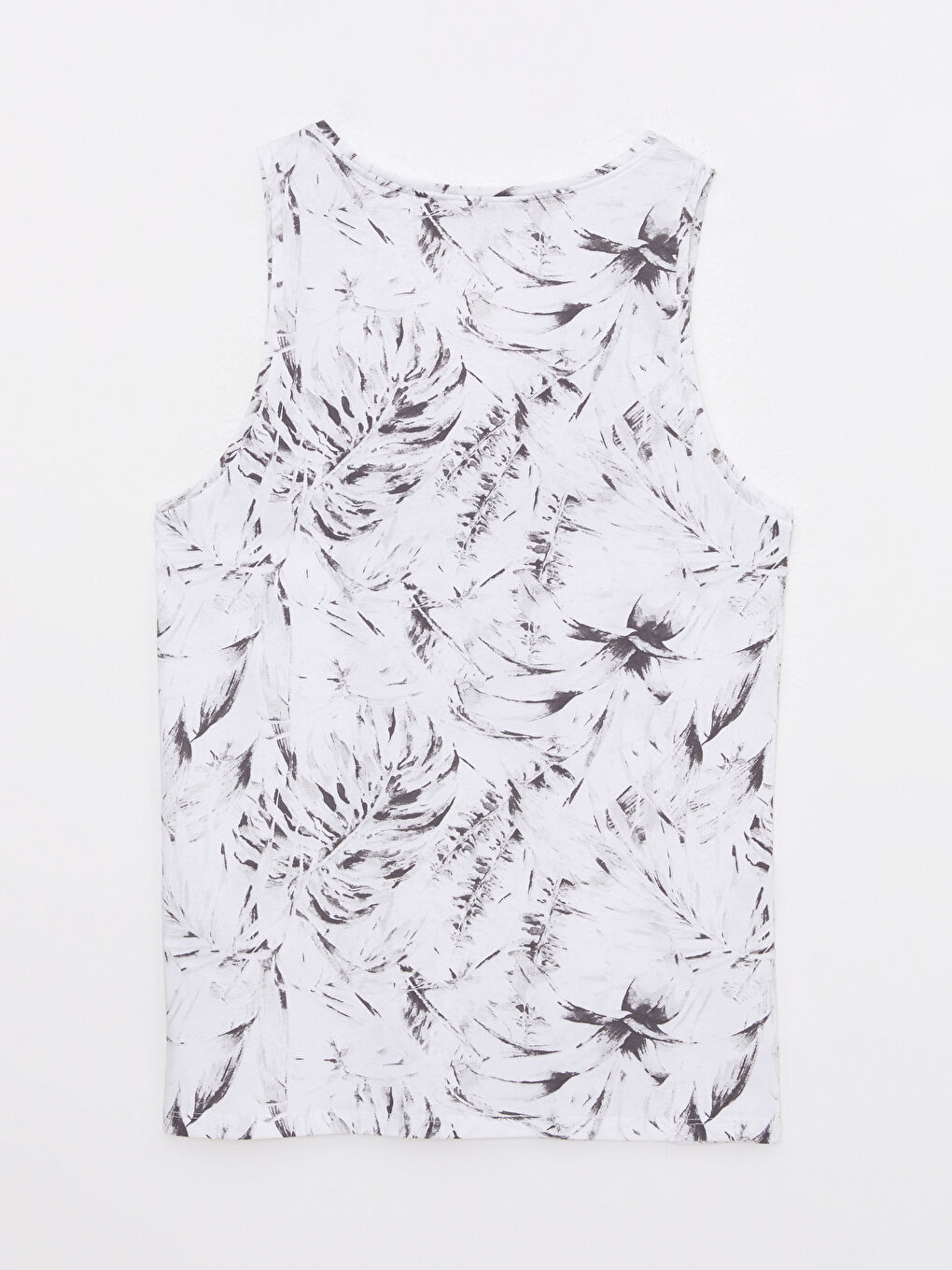 تيشيرت بدون أكمام مطبوع برقبة دائرية للرجال-6