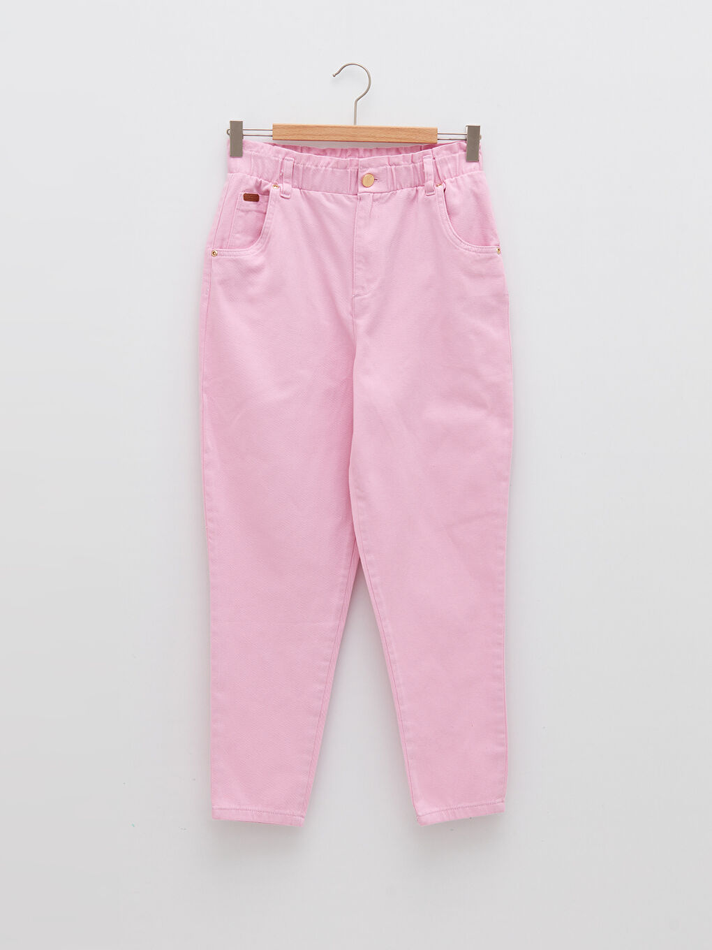 LCW Kids Elastic Waist Basic Cotton Girls' Trousers -S29384Z4-G7H