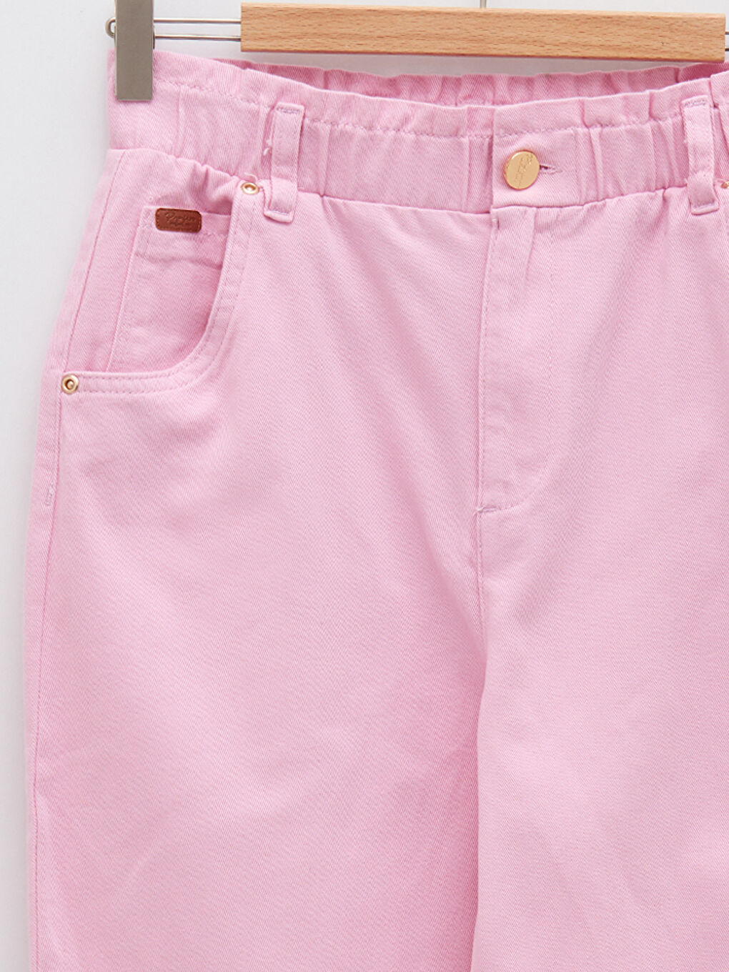 LCW Kids Elastic Waist Basic Cotton Girls' Trousers -S29384Z4-G7H