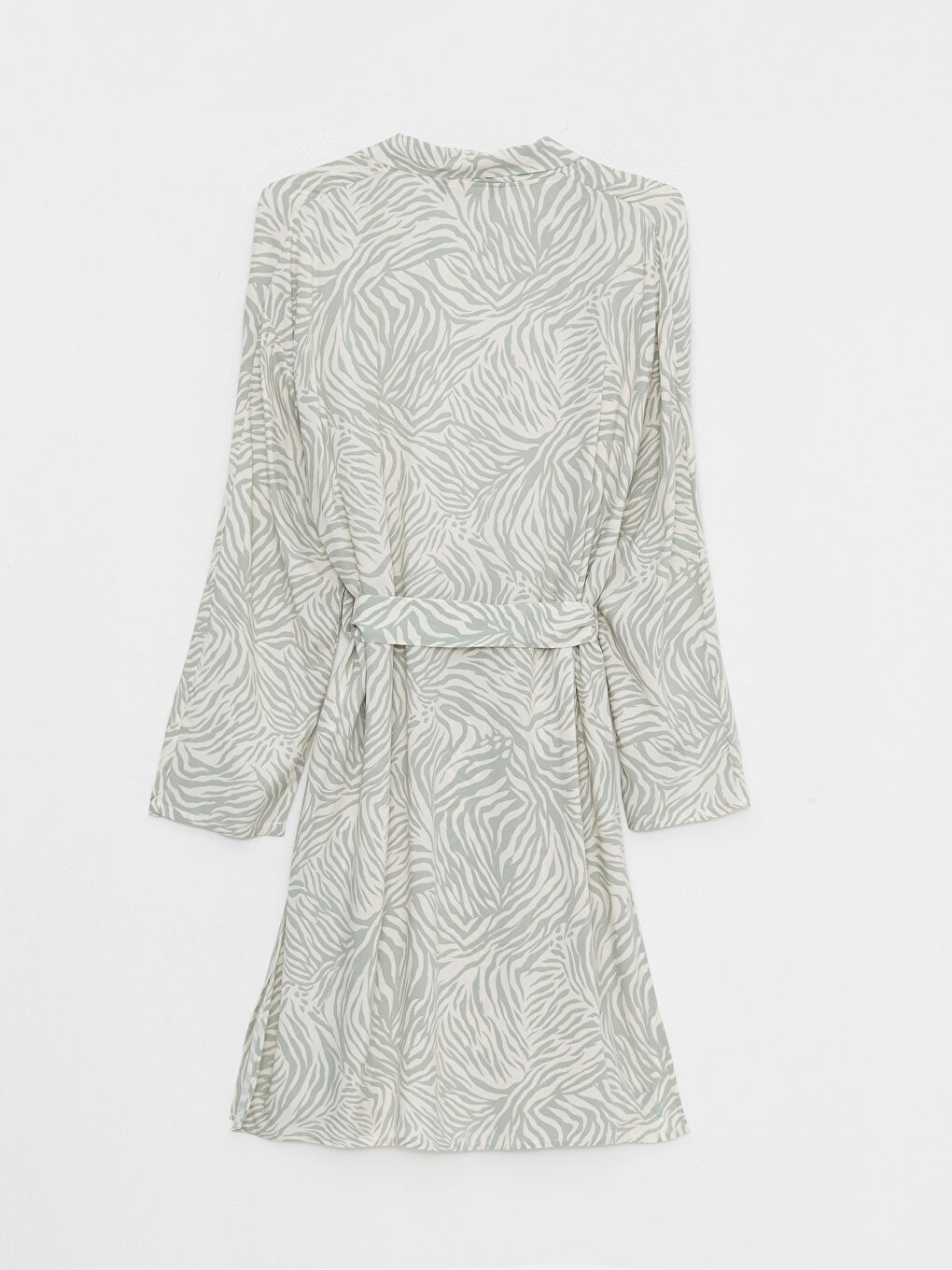 Shawl Collar Patterned Long Sleeve Oversize Viscose Women's Kimono-5