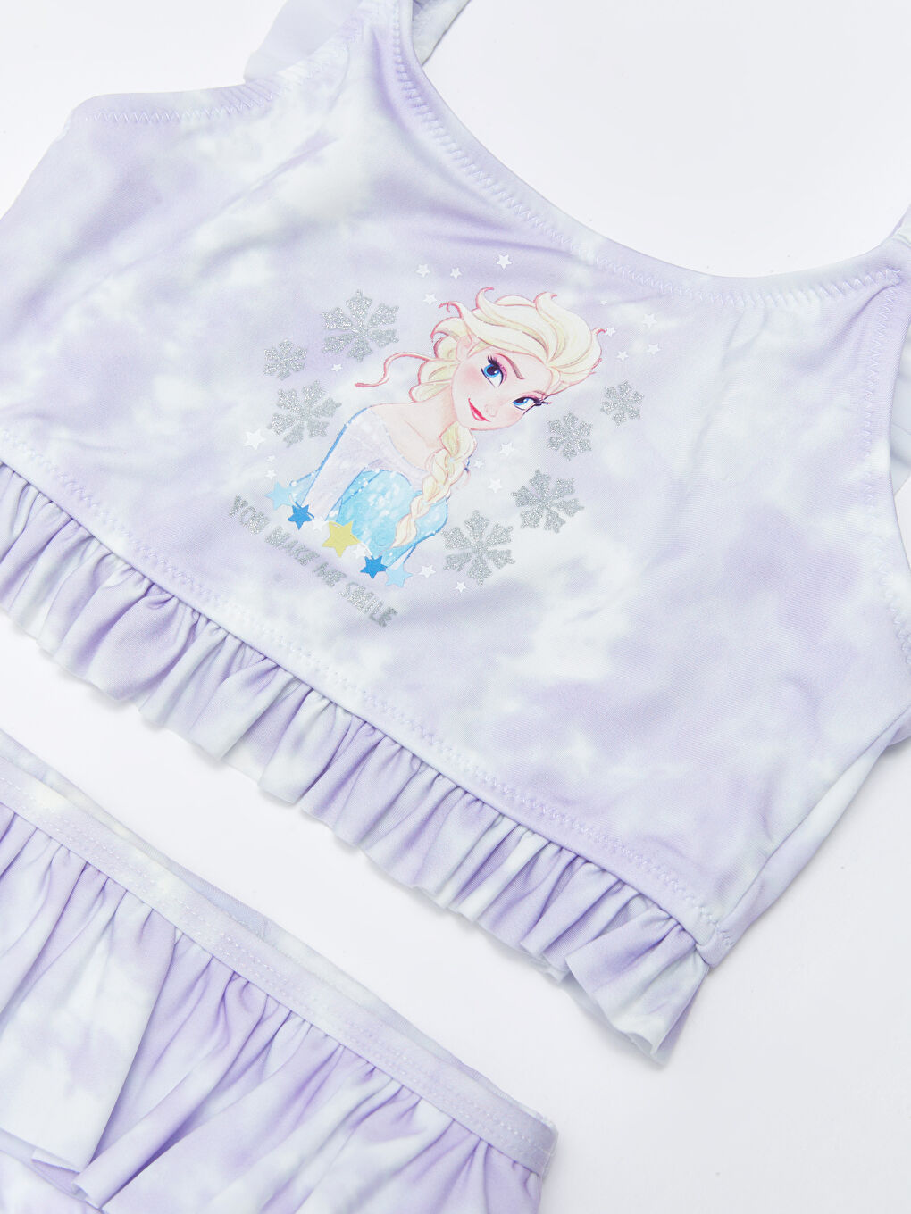 LCW Kids Lila Esnek Kumaştan Elsa Baskılı Kız Çocuk Bikini - 2