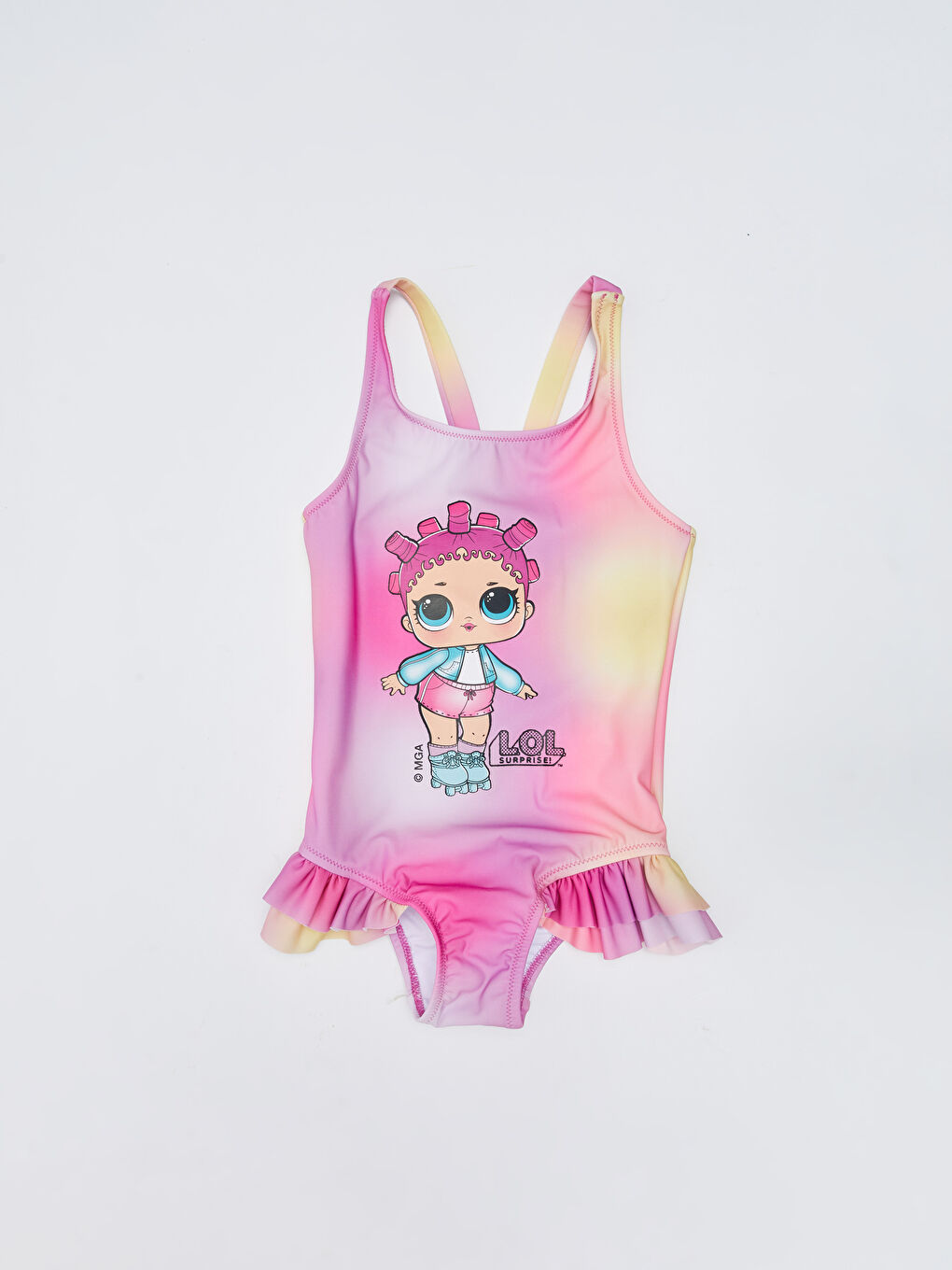 Pembe Esnek Kumaştan LOL Surprise OMG Lisanslı Kız Çocuk Mayo