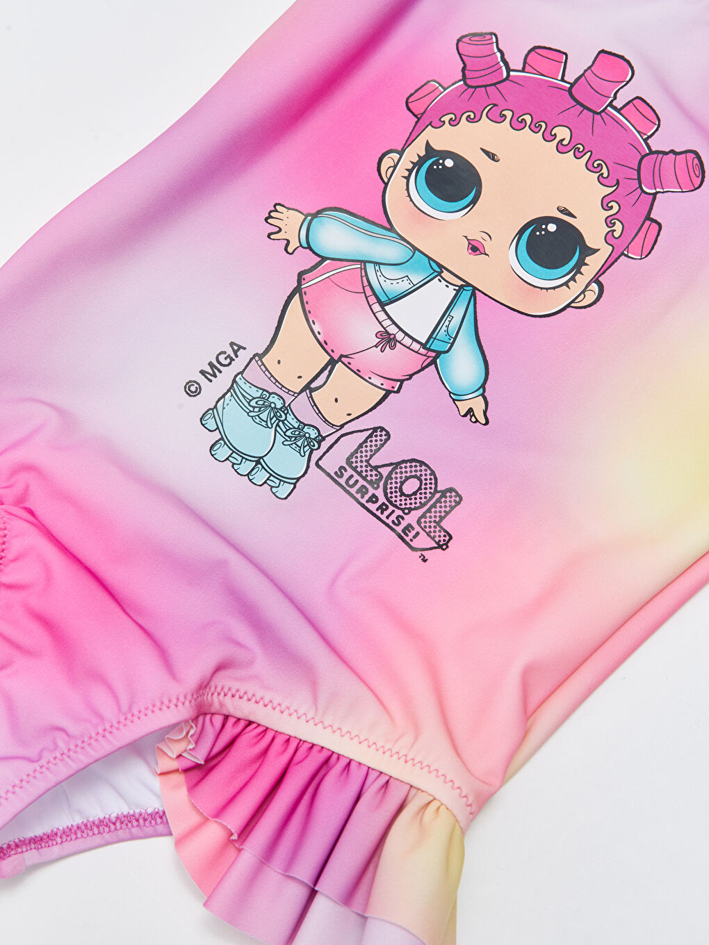 Pembe Esnek Kumaştan LOL Surprise OMG Lisanslı Kız Çocuk Mayo-2