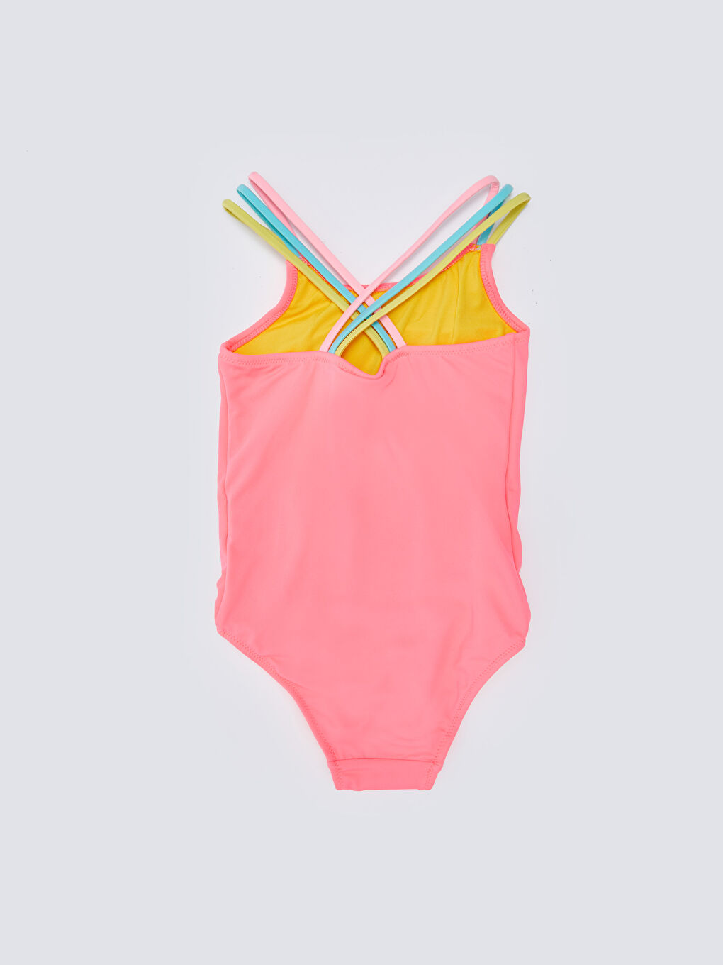 Pembe Esnek Kumaştan Tweety Baskılı Kız Çocuk Mayo-1