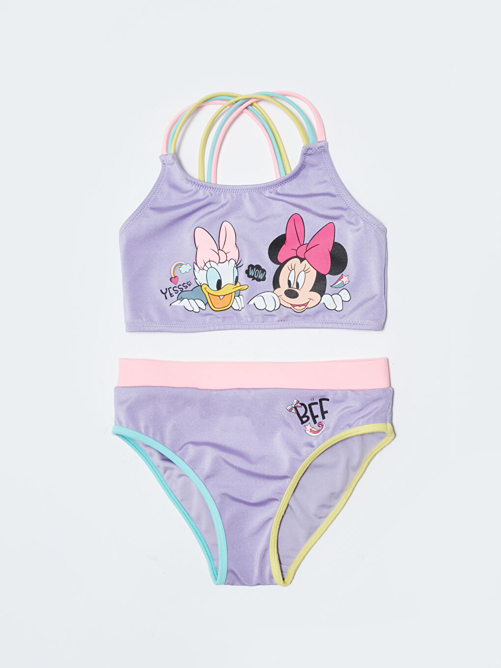 Girls' Bikini with Minnie Mouse and Daisy Duck Print in Stretchy Fabric -S29407Z4-FKW