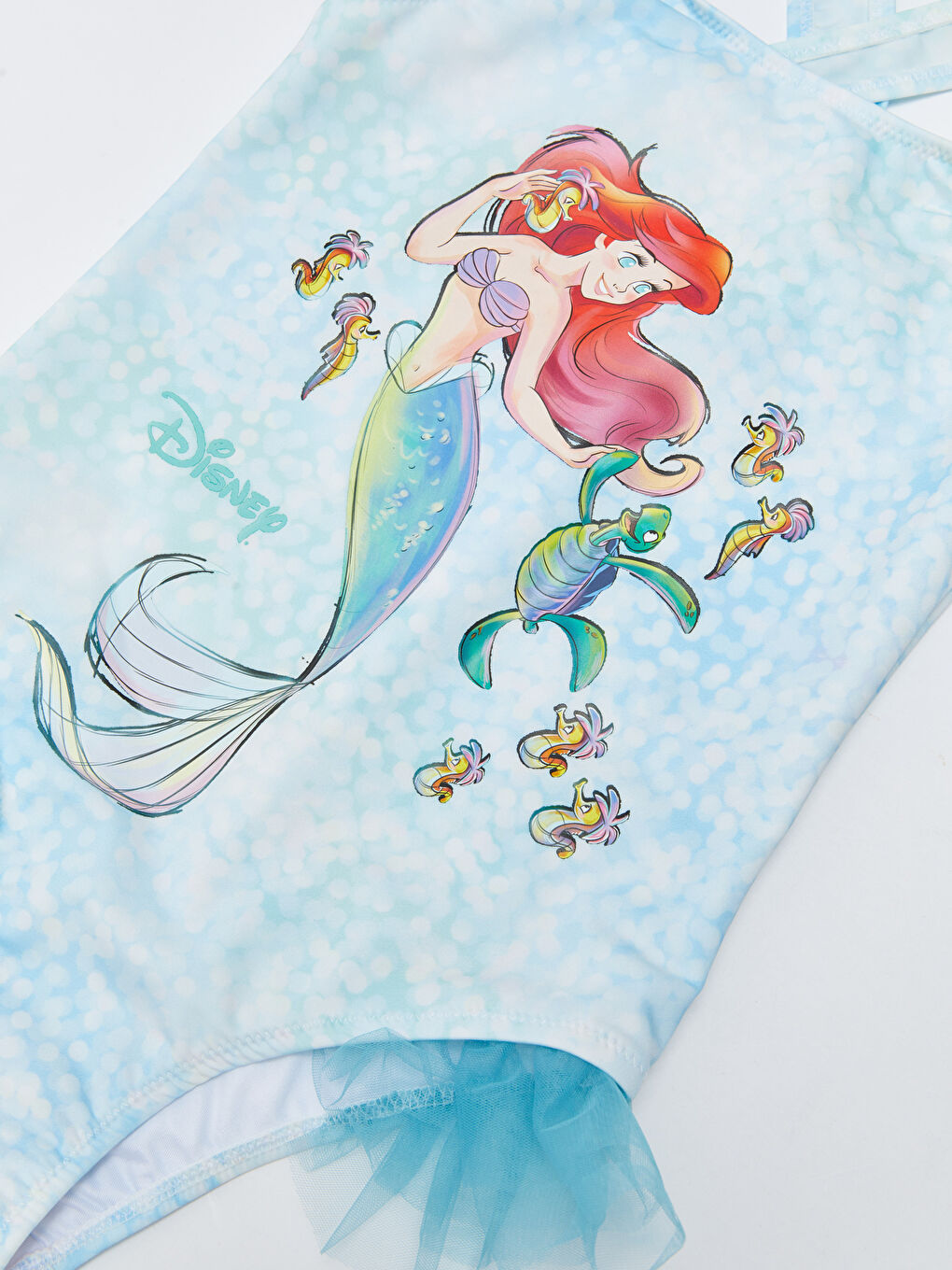 Karışık Esnek Kumaştan Deniz Kızı Baskılı Kız Çocuk Mayo-2