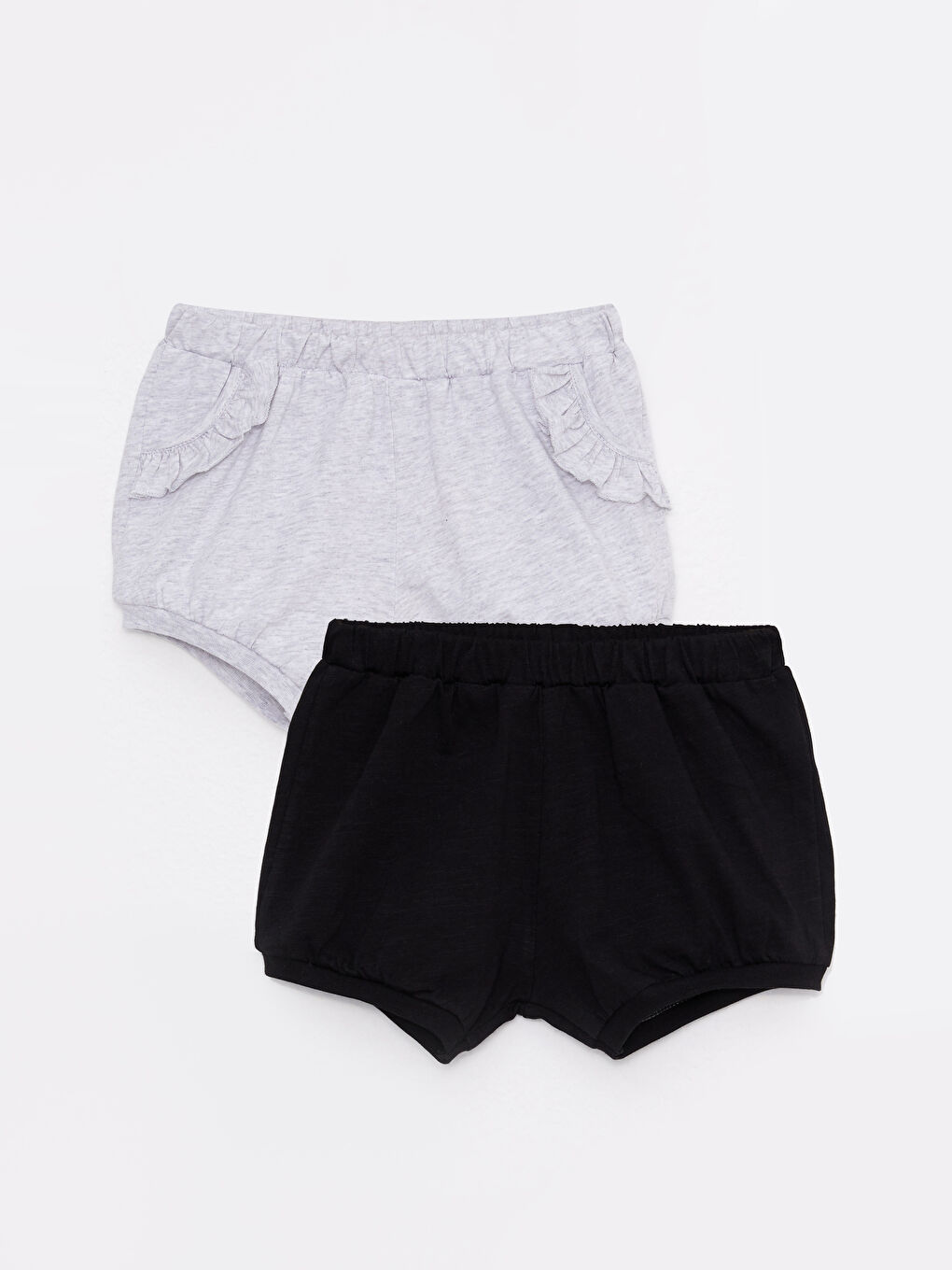 LCW baby Lot de 2 Shorts Basiques pour Bébés Filles à Taille Élastiquée -S29416Z1-847
