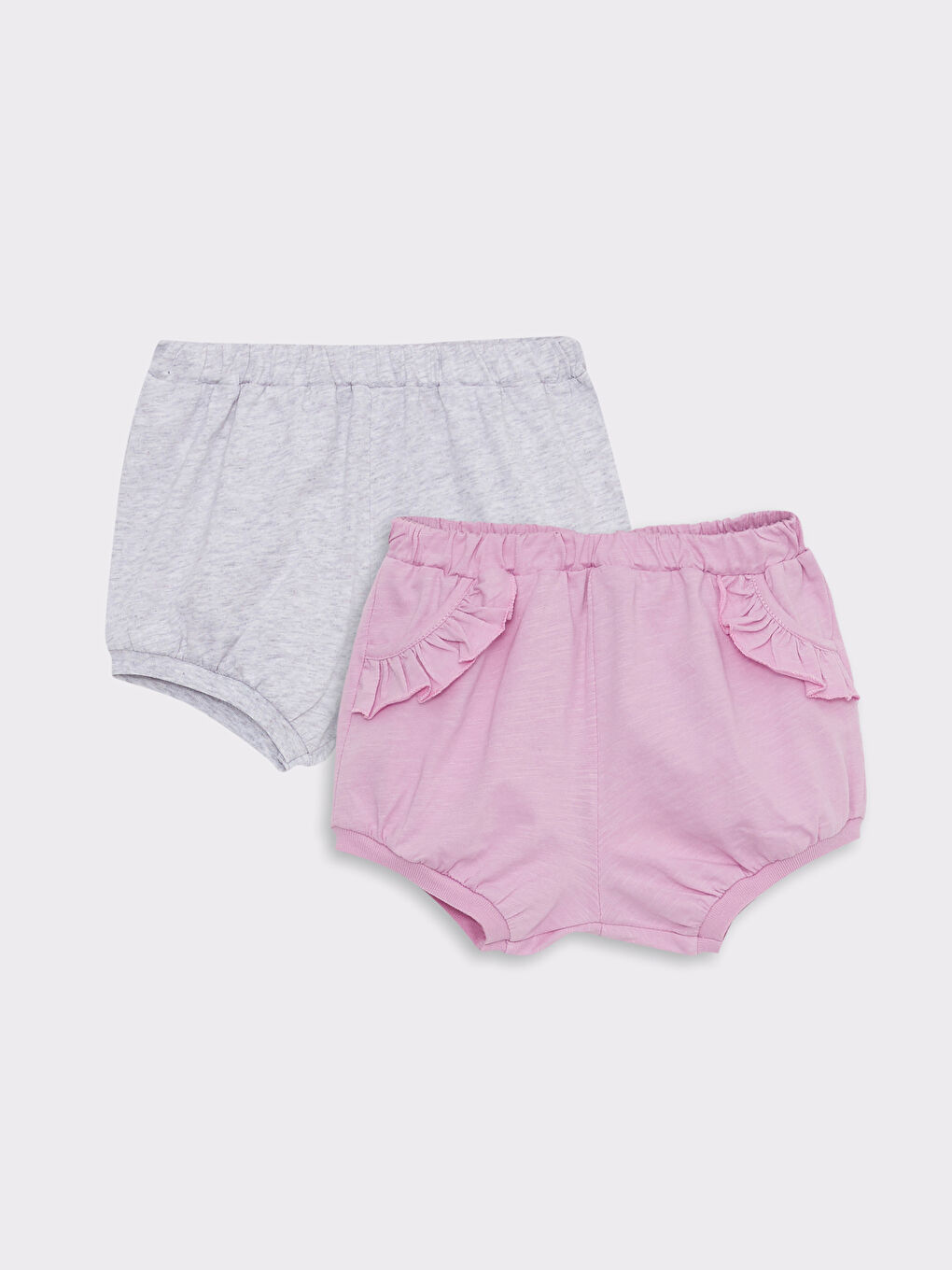 Lot de 2 Shorts Basiques pour Bébés Filles à Taille Élastiquée