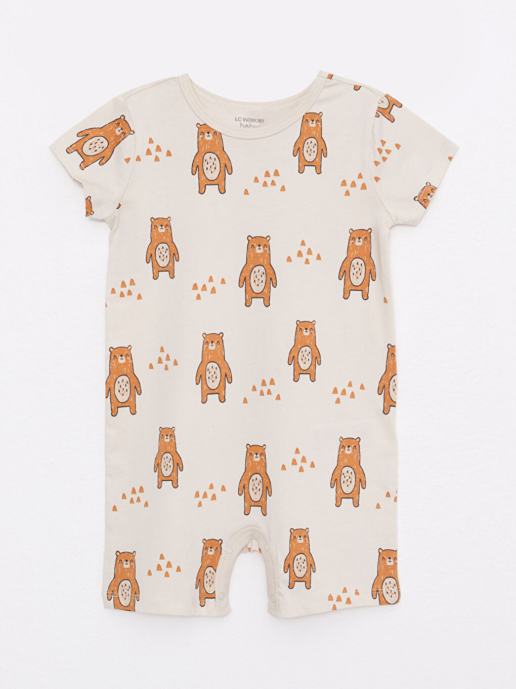 Crew Neck Short Sleeve Cotton Baby Boy Jumpsuit 2 Pieces-1