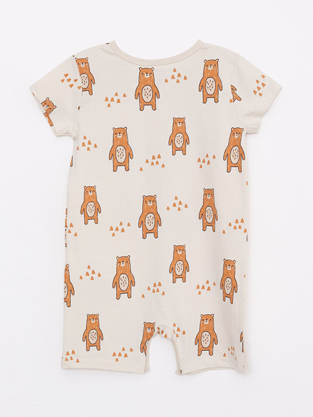 Crew Neck Short Sleeve Cotton Baby Boy Jumpsuit 2 Pieces-3