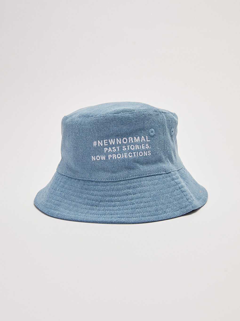 قبعة دلو قطن بنص مطبوع للرجال-2