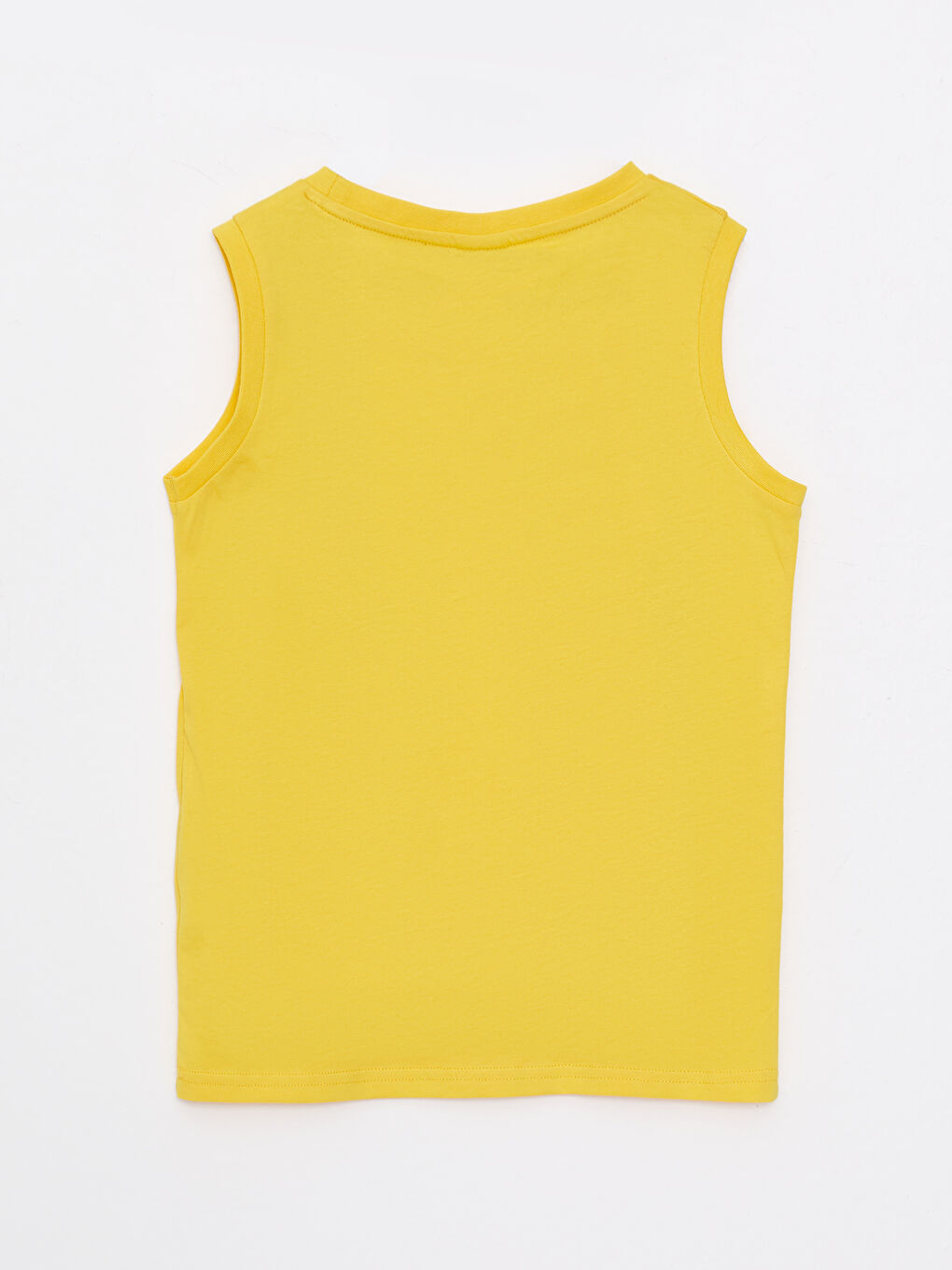 Sarı Bisiklet Yaka Baskılı Pamuklu Erkek Çocuk Atlet-1