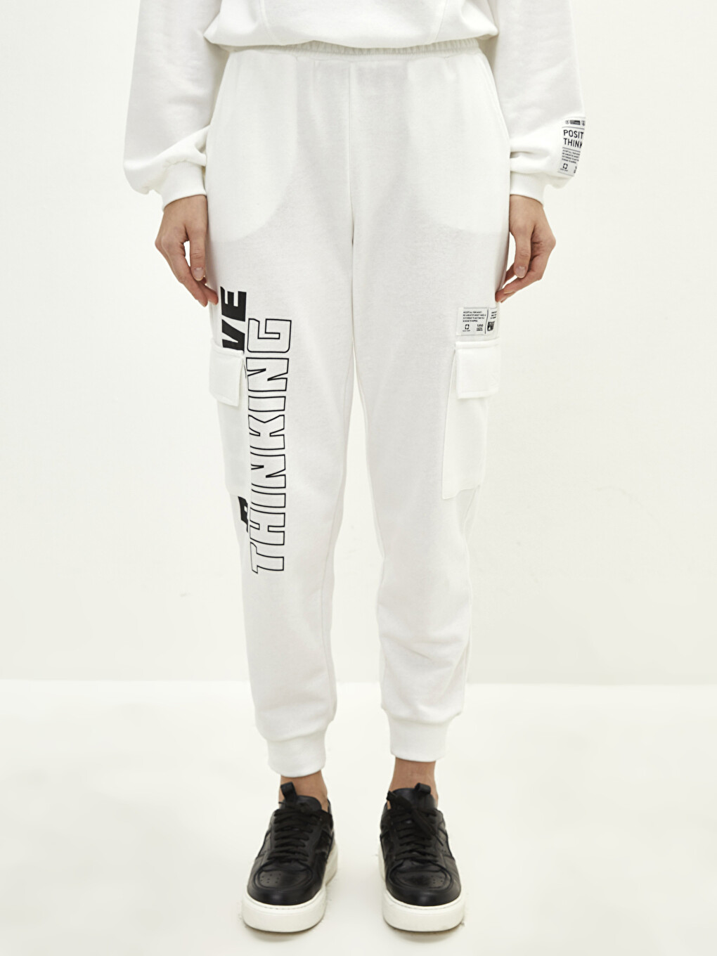 Elastic Waist Text Printed Women's Jogger Sweatpants-5