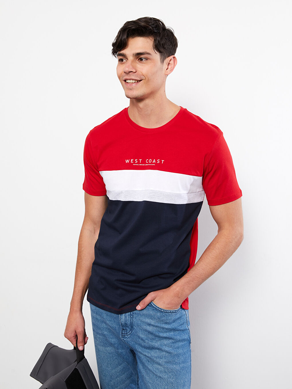 Crew Neck Short Sleeve Color Block Jersey Men's T-Shirt-2