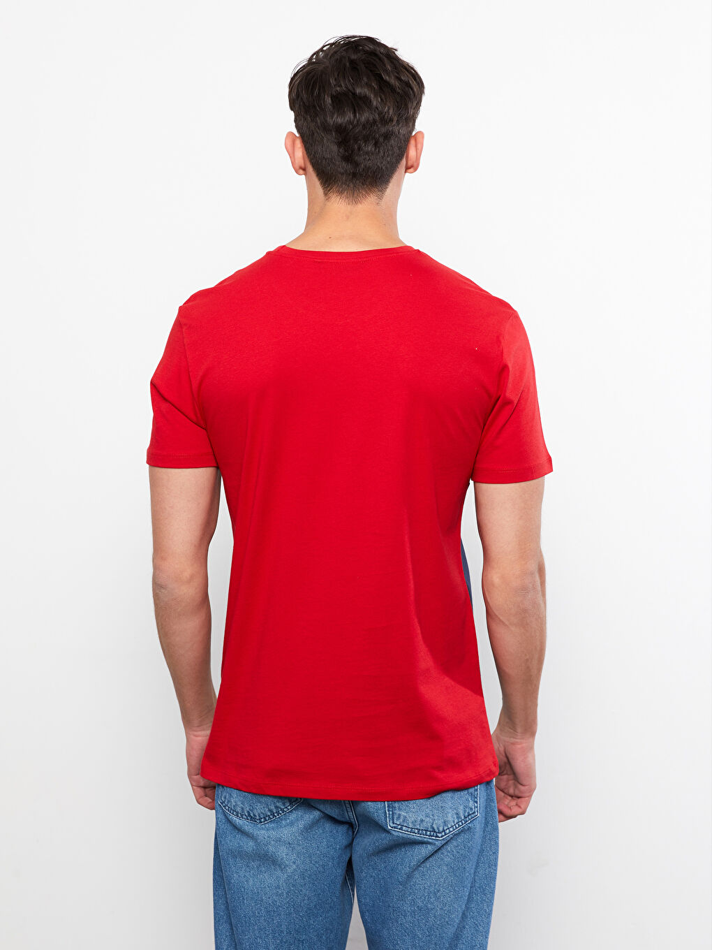 Crew Neck Short Sleeve Color Block Jersey Men's T-Shirt-4