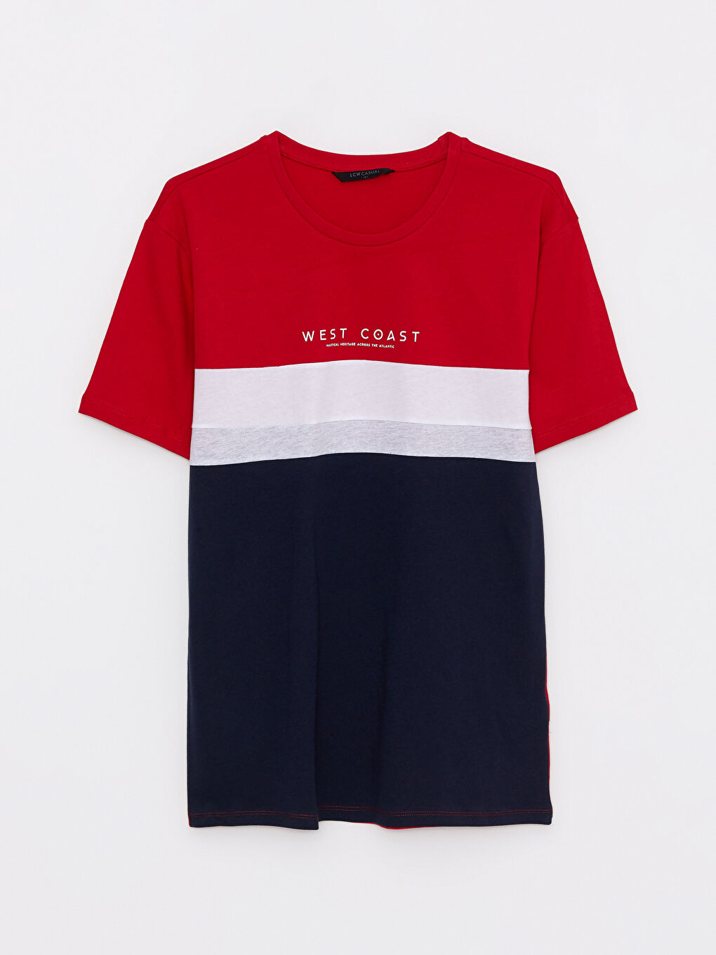 Crew Neck Short Sleeve Color Block Jersey Men's T-Shirt-5