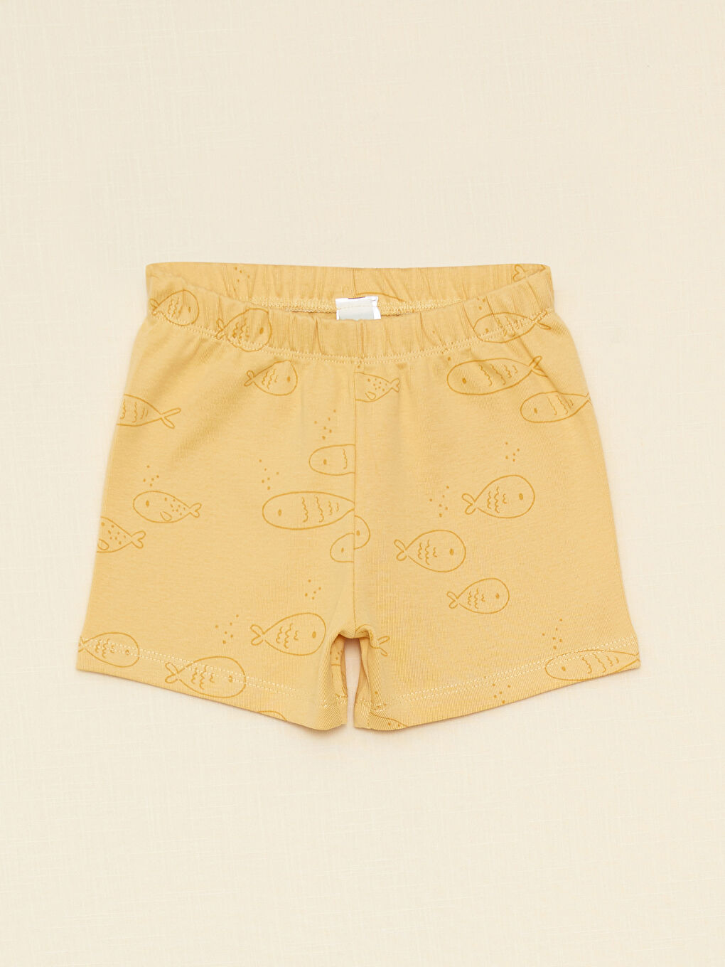 Sarı Bisiklet Yaka Kısa Kollu Baskılı Erkek Bebek Pijama Takımı-2