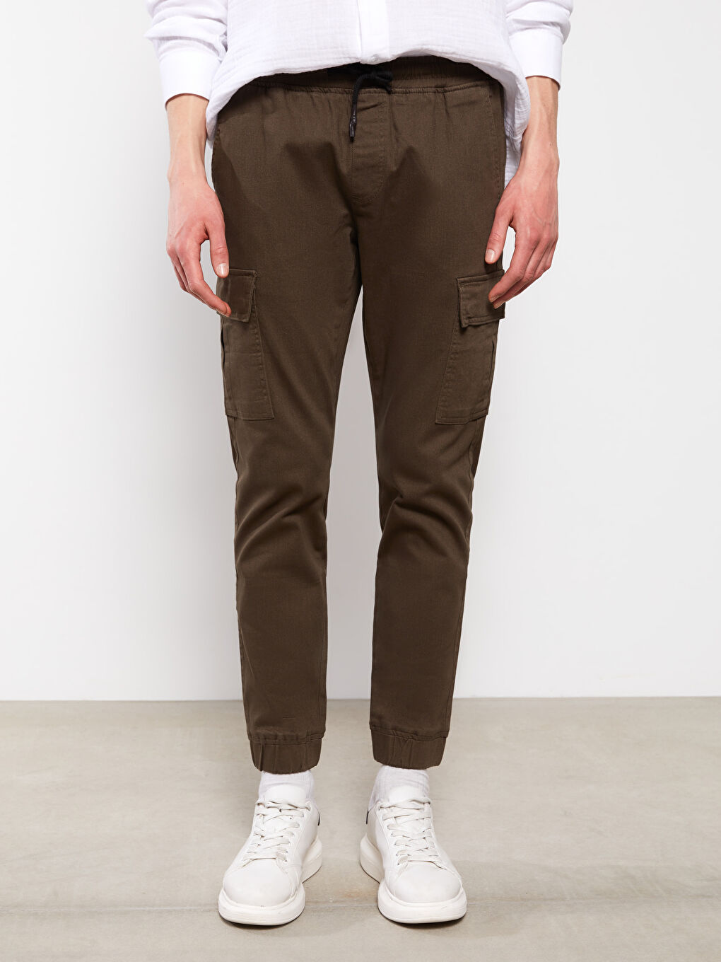 بنطلون كارغو تويل رفيع للرجال-3