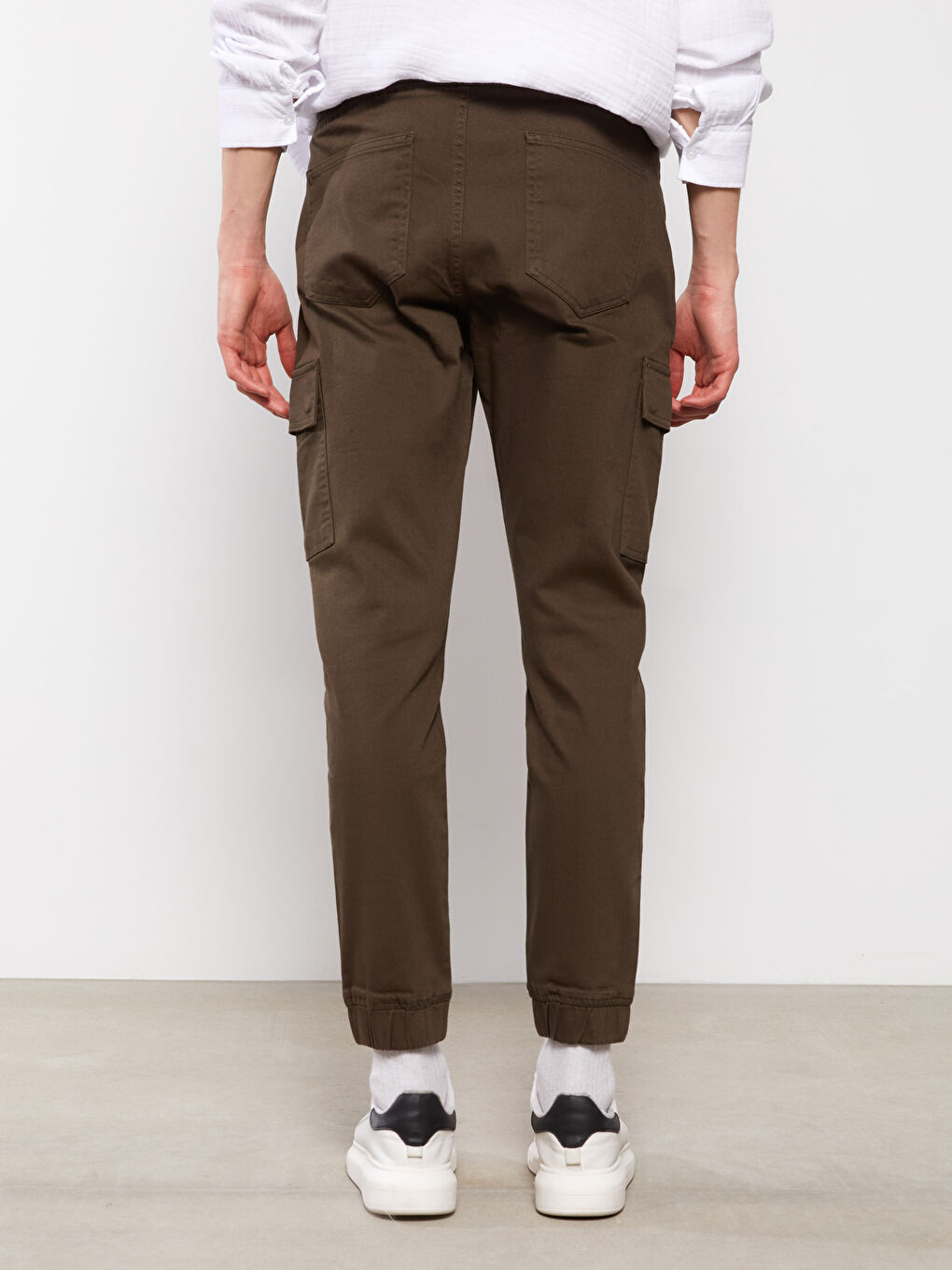 بنطلون كارغو تويل رفيع للرجال-4