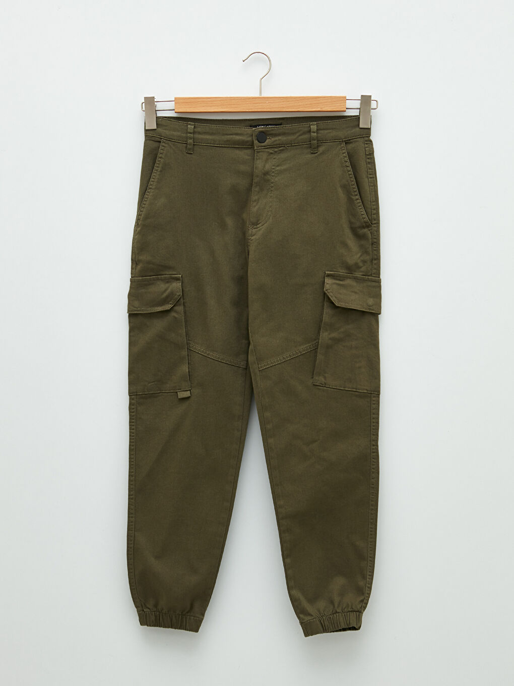 Haki Slim Fit Gabardin Erkek Kargo Pantolon