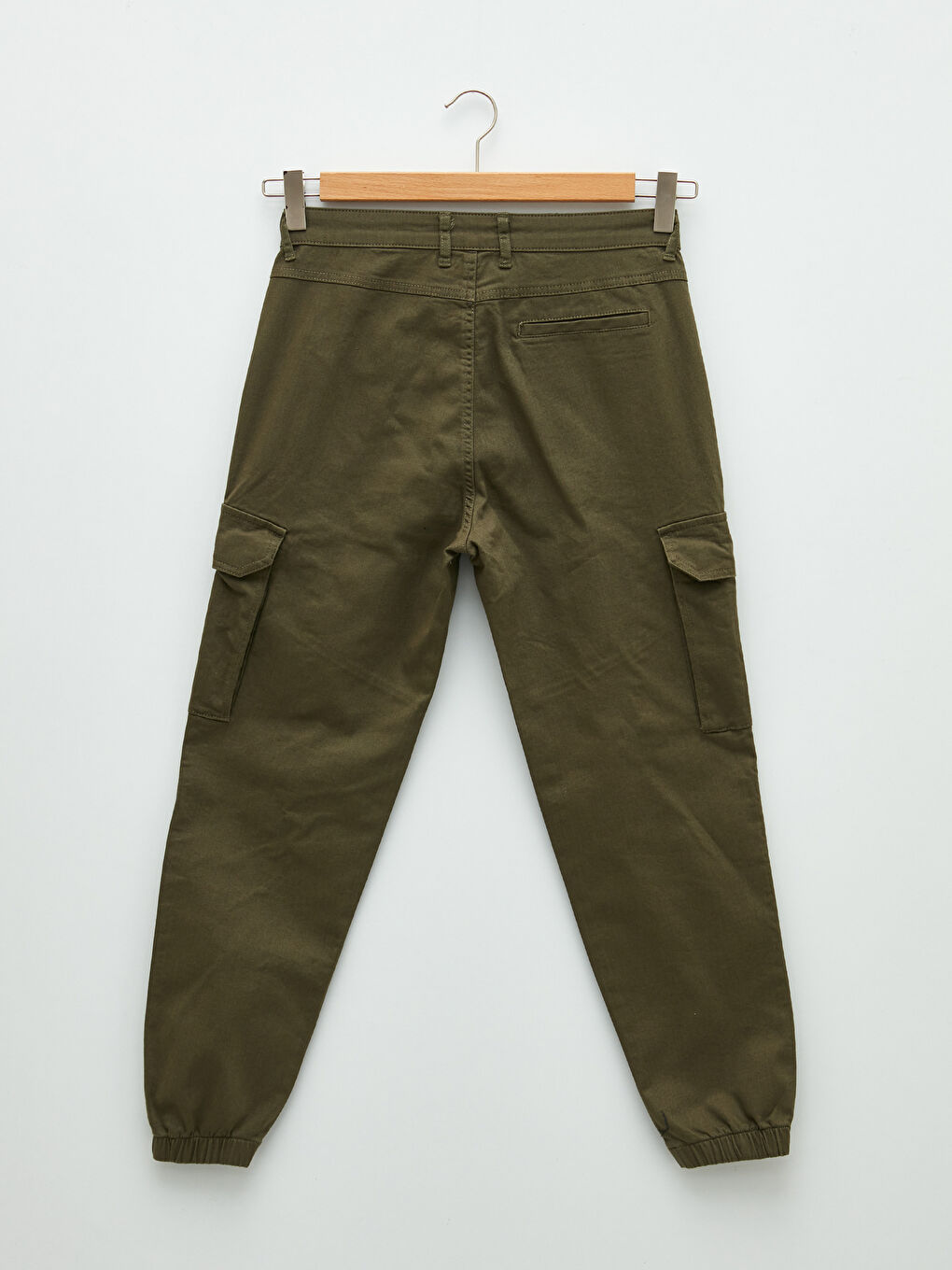 Haki Slim Fit Gabardin Erkek Kargo Pantolon-1