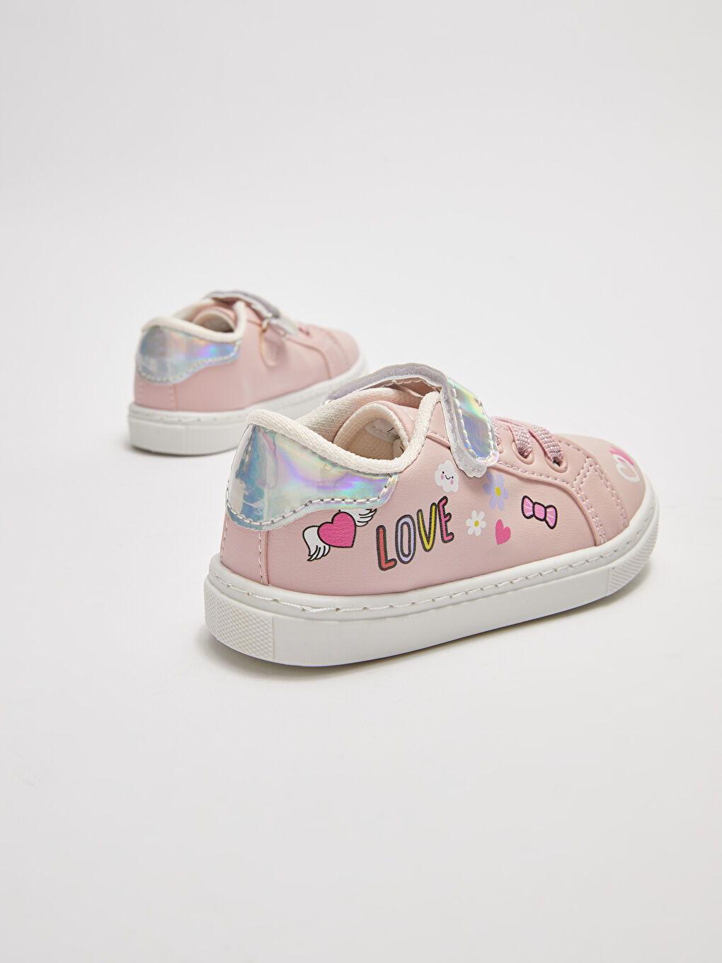 أحذية رياضية بناتي رضع برباط وطبعة دانتيل وإغلاق فيلكرو-4