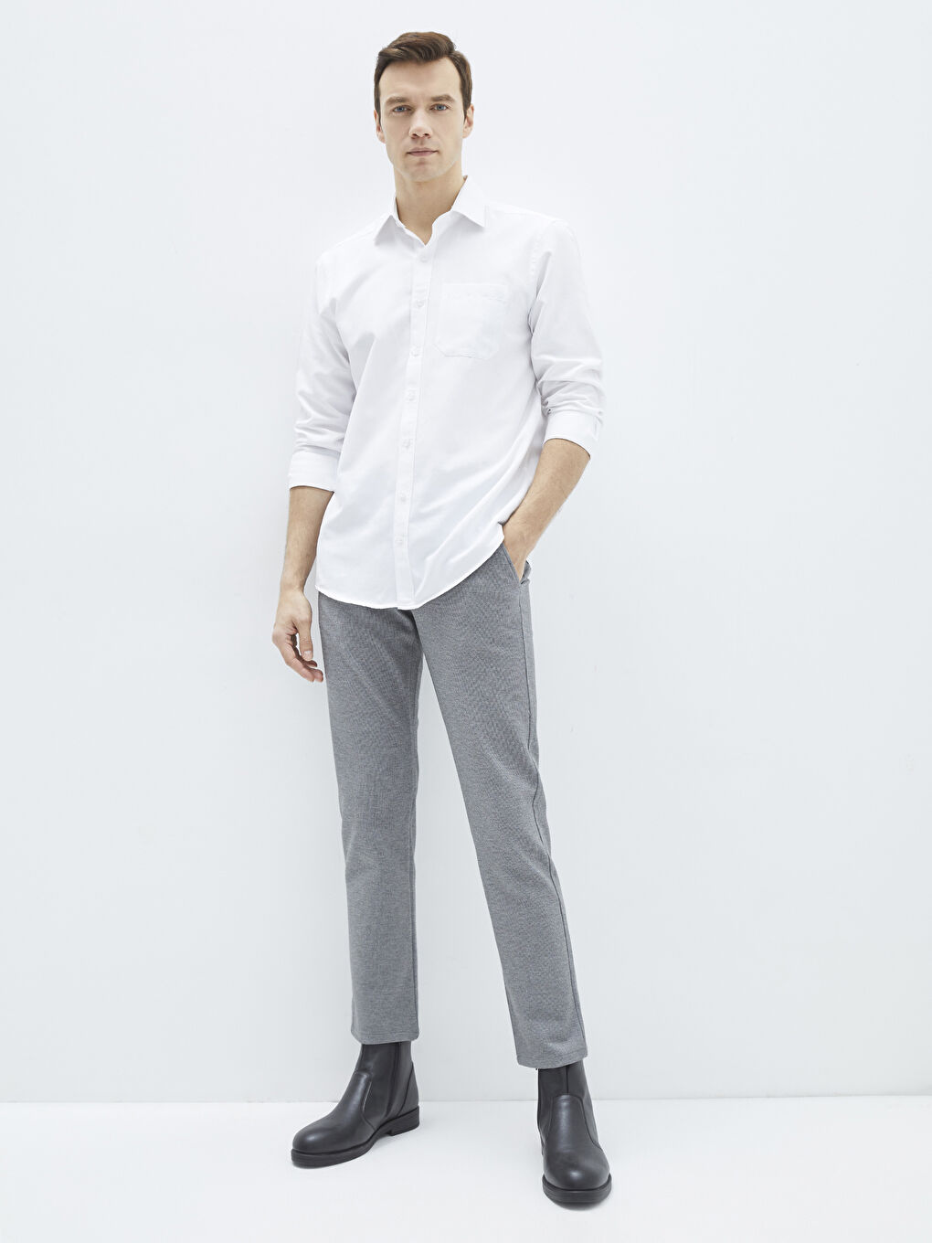 Gri Slim Fit Erkek Pantolon