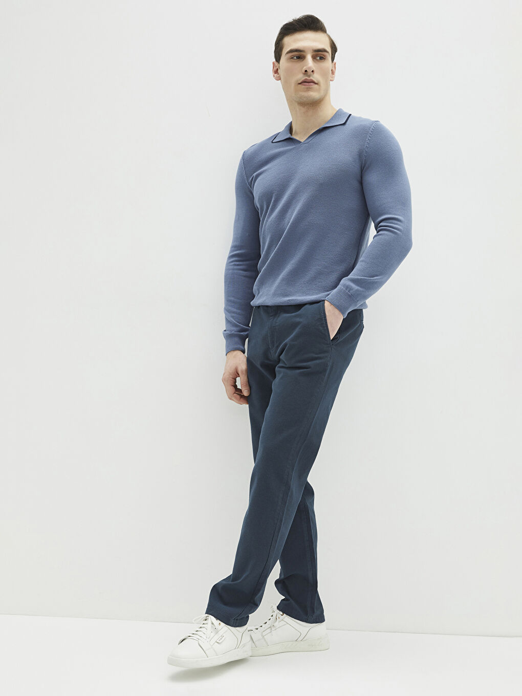 Standard Fit Textured Men's Trousers-1