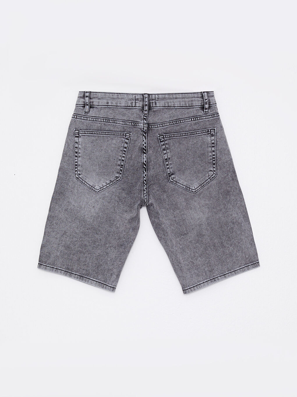 Gri Skinny Fit Erkek Jean Şort-6