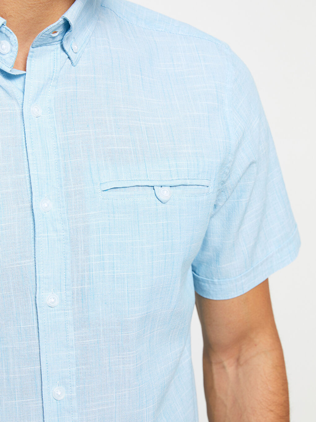Turkuaz Regular Fit Kısa Kollu Erkek Gömlek-4