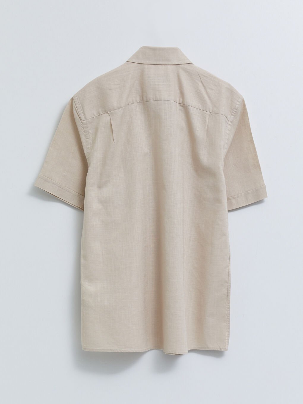 Regular Fit Short Sleeve Linen Blend Men's Shirt -S29568Z8-S41