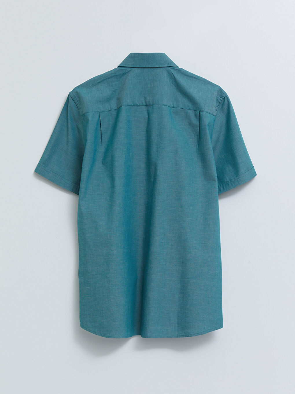 Yeşil Regular Fit Kısa Kollu Oxford Erkek Gömlek-6