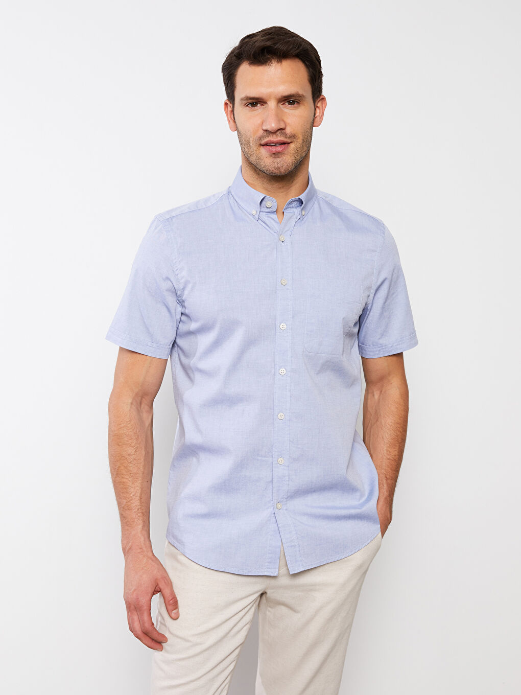 Mavi Regular Fit Kısa Kollu Oxford Erkek Gömlek-2