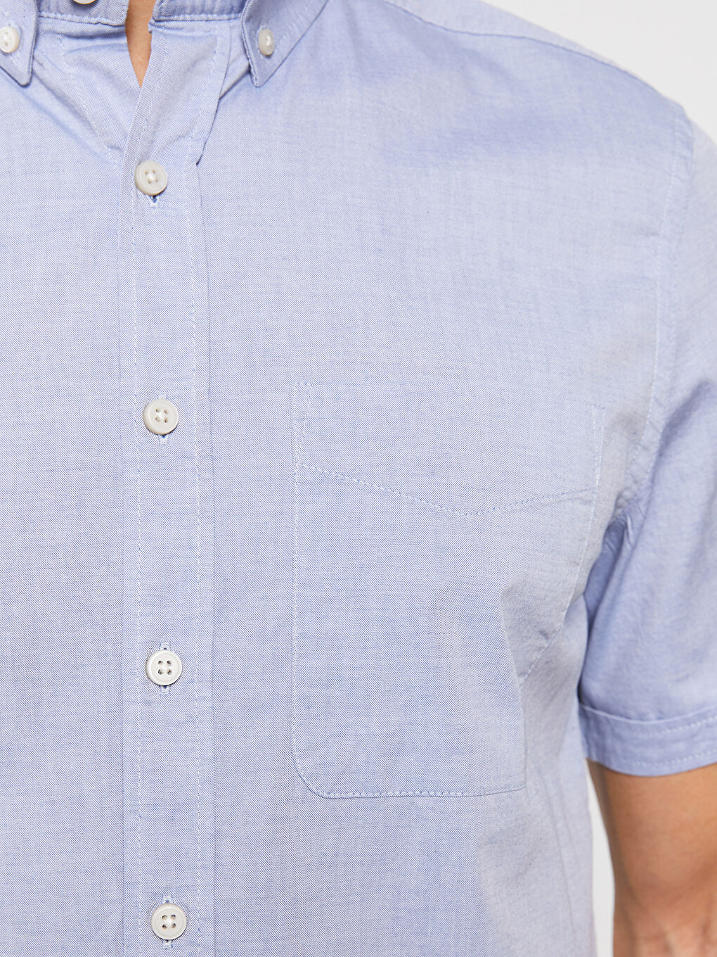 Mavi Regular Fit Kısa Kollu Oxford Erkek Gömlek-3