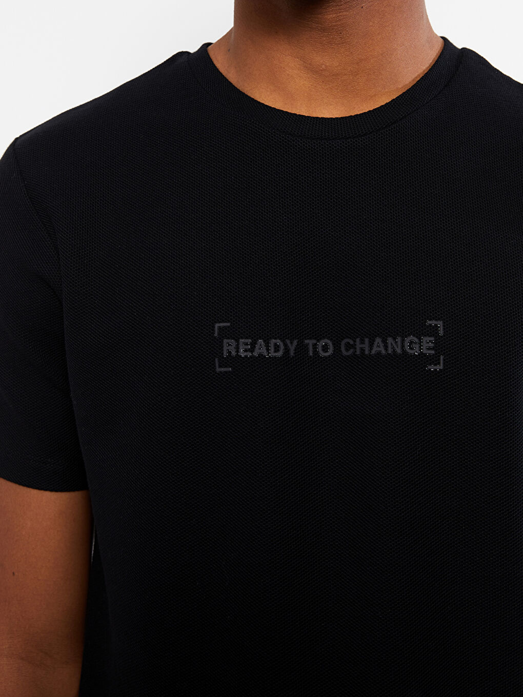 تيشيرت رجالي ياقة دائرية كم قصير مطبوع قطن ممشط-2