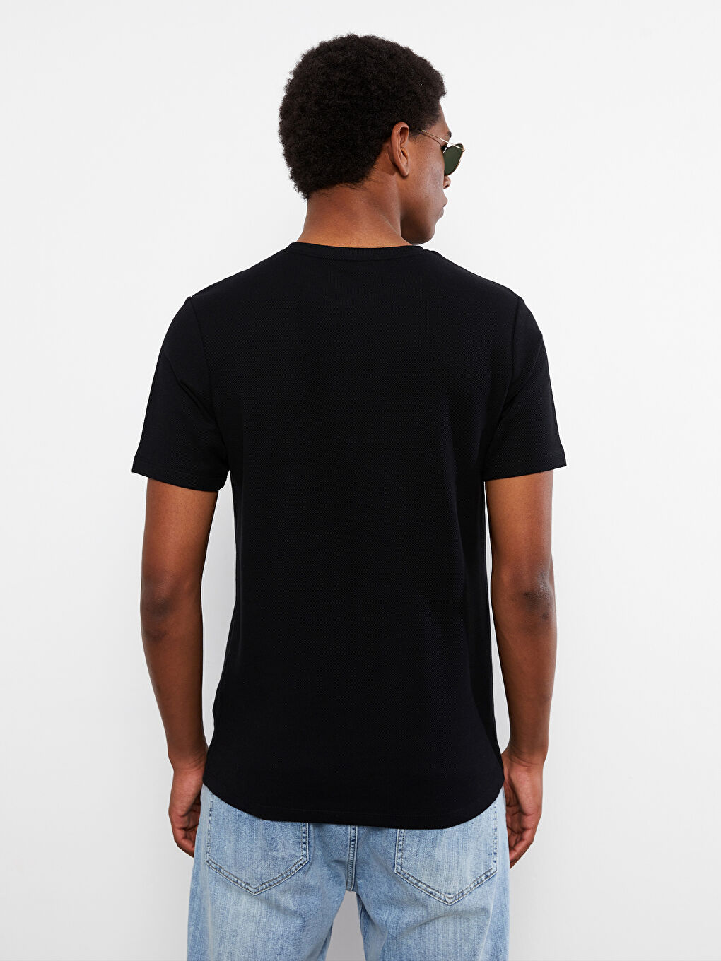 تيشيرت رجالي ياقة دائرية كم قصير مطبوع قطن ممشط-4